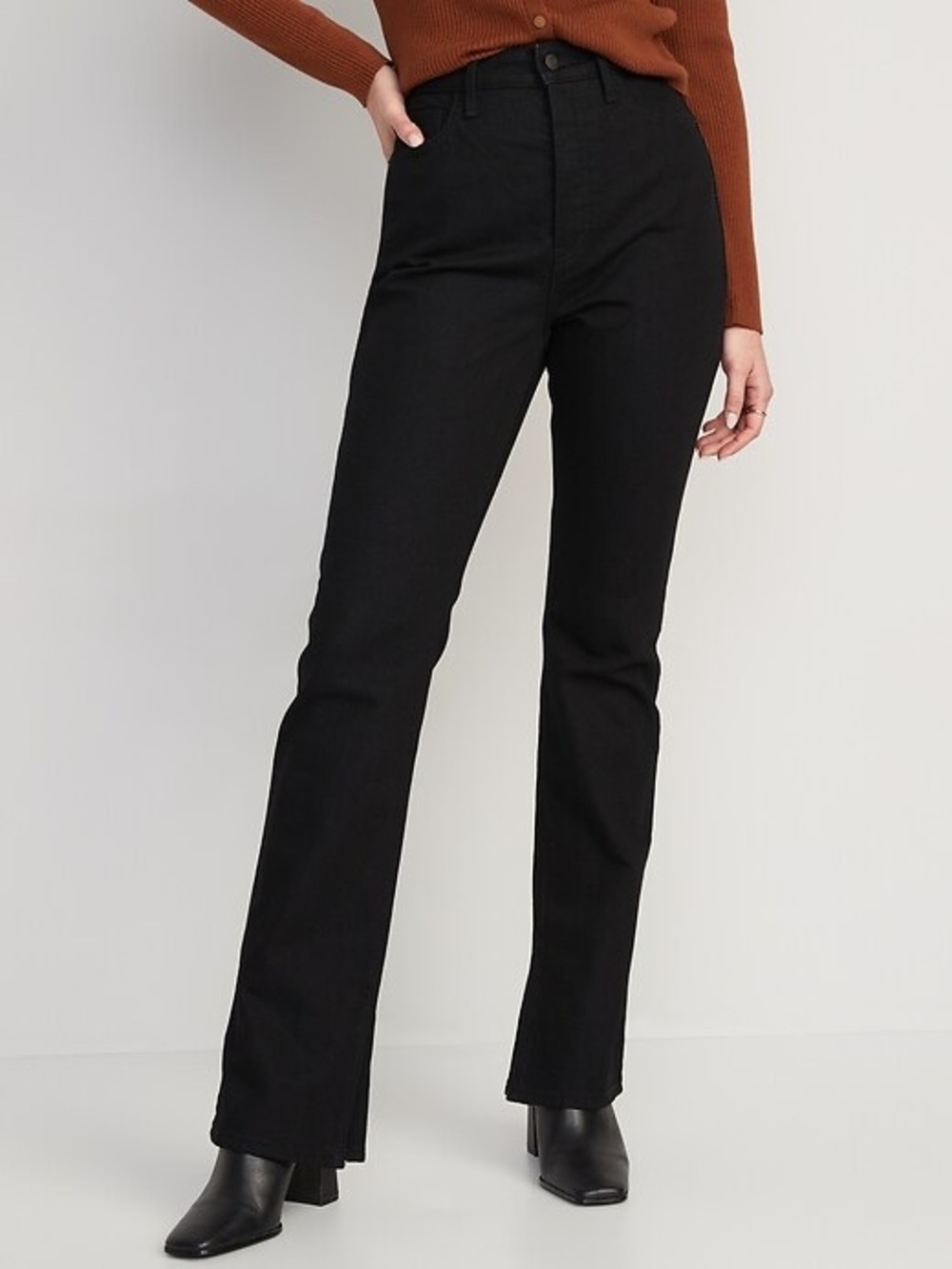 Extra High-Waisted Button-Fly Side-Slit
Kicker Boot-Cut Jeans